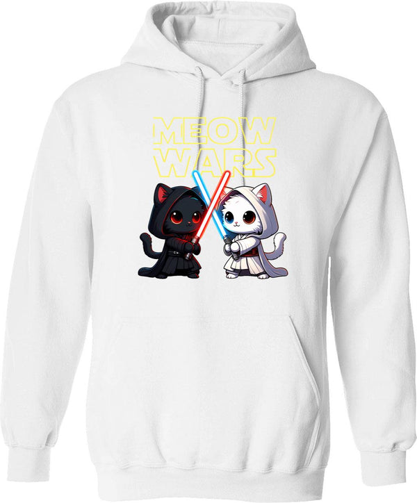 Meow Tse Tung Hoodie - Retro Graphic Pullover Hoodie for Men & Women - White