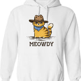 Meow Wars Hoodie - Retro Graphic Pullover Hoodie for Men & Women - White