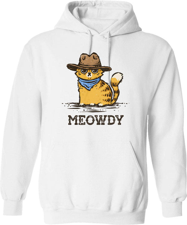 Meow Wars Hoodie - Retro Graphic Pullover Hoodie for Men & Women - White