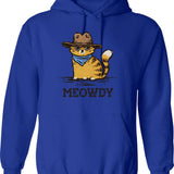Meow Wars Hoodie - Retro Graphic Pullover Hoodie for Men & Women - Blue