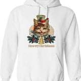 Meowtain Dew Shirt Hoodie - Retro Graphic Pullover Hoodie for Men & Women - White