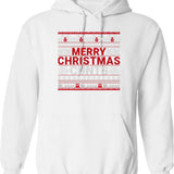Merry Christmas Cunts Ugly Christmas Sweater Gift Graphic Pullover Hoodie - White