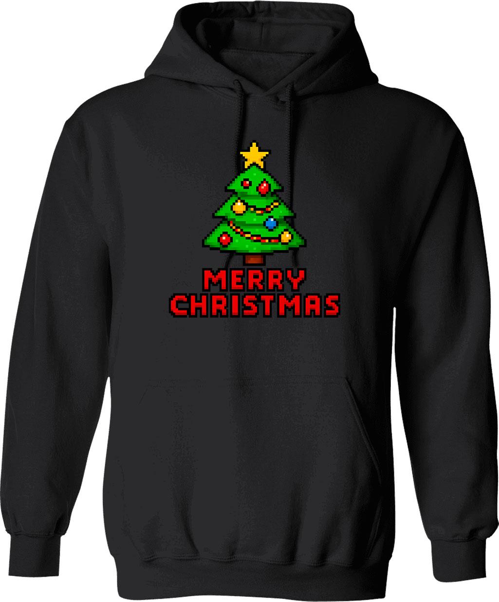 Merry Chickmas - Funny Vintage Chicken Christmas Pajama Gift Hoodie - Black