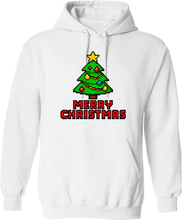 Merry Chickmas - Funny Vintage Chicken Christmas Pajama Gift Hoodie - White