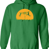 Merry Go Hills Hoist Hoodie - Retro Graphic Pullover Hoodie for Men & Women - Green