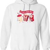 Midnight Cowboy Hoodie - Retro Graphic Pullover Hoodie for Men & Women - White