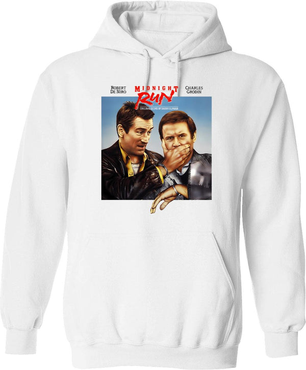 Midnight Movie Hoodie - Retro Graphic Pullover Hoodie for Men & Women - White