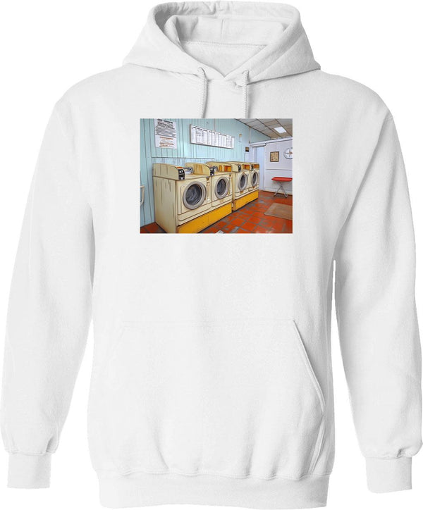 Midnight Run Vintage Hoodie - Retro Graphic Cosy Pullover - White