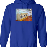 Midnight Run Vintage Hoodie - Retro Graphic Cosy Pullover - Blue