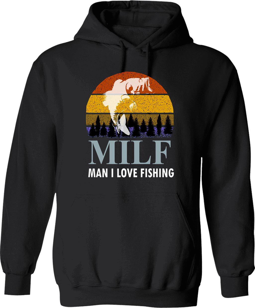 Milf Man I Love Farming- Funny Gift For Farming Lover Vintage Retro Style Hoodie - Black