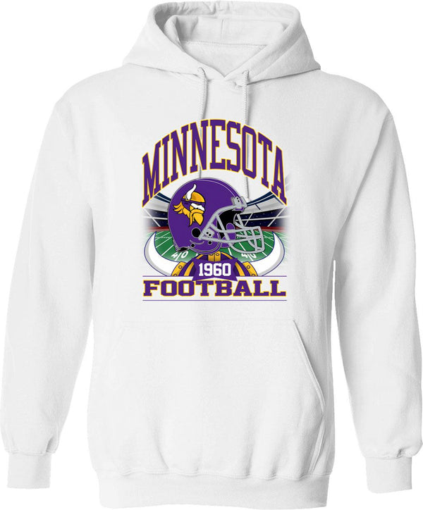 Minnesconsin Fightin' Chompers Hoodie - Retro Graphic Pullover Hoodie for Men & Women - White