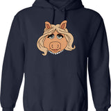 Miss Lily Hoodie - Retro Graphic Pullover Hoodie for Men & Women - Navy