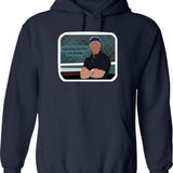 Moneyball Quote Graphic Pullover Hoodie - Navy