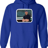 Moneyball Quote Graphic Pullover Hoodie - Blue