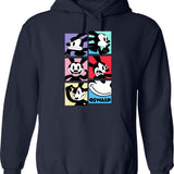 Moo Deng Vintage Style Hoodie - Retro Graphic Cosy Pullover - Navy