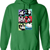 Moo Deng Vintage Style Hoodie - Retro Graphic Cosy Pullover - Green
