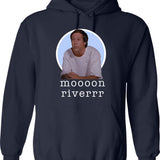 Moonshine Music Tri Blend Hoodie - Retro Graphic Pullover Hoodie for Men & Women - Navy