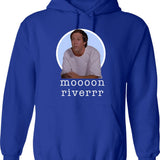 Moonshine Music Tri Blend Hoodie - Retro Graphic Pullover Hoodie for Men & Women - Blue