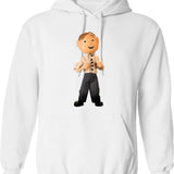 Moooon Riverrrr Hoodie - Retro Graphic Pullover Hoodie for Men & Women - White