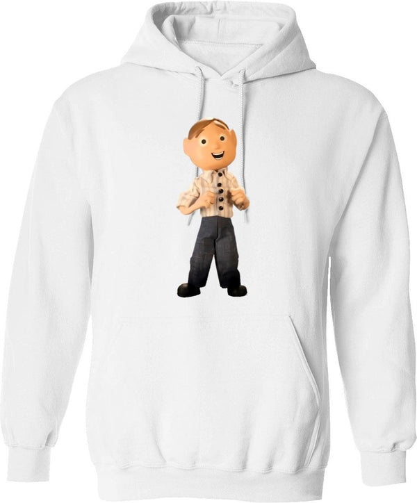 Moooon Riverrrr Hoodie - Retro Graphic Pullover Hoodie for Men & Women - White