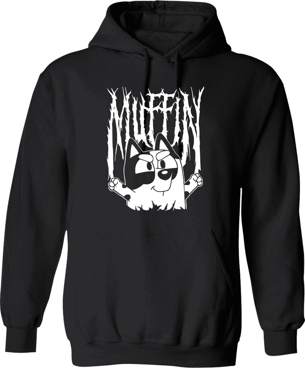 Muffin Death Metal Graphic Pullover Hoodie - Black
