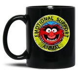 Muppet Emotional Support Animal Black Coffee Mug, Gift Coffee Mug