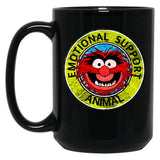Muppet Emotional Support Animal Black Coffee Mug, Gift Coffee Mug - Black