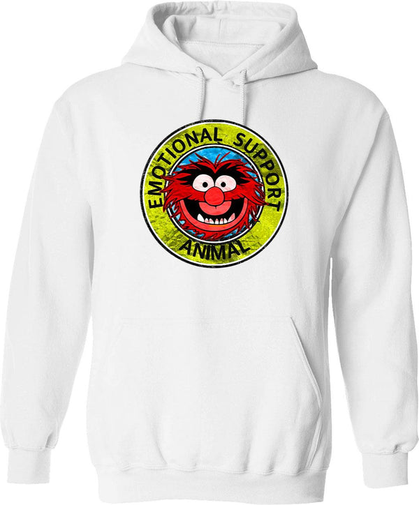 Muppet Emotional Support Animal Graphic Pullover Hoodie - White