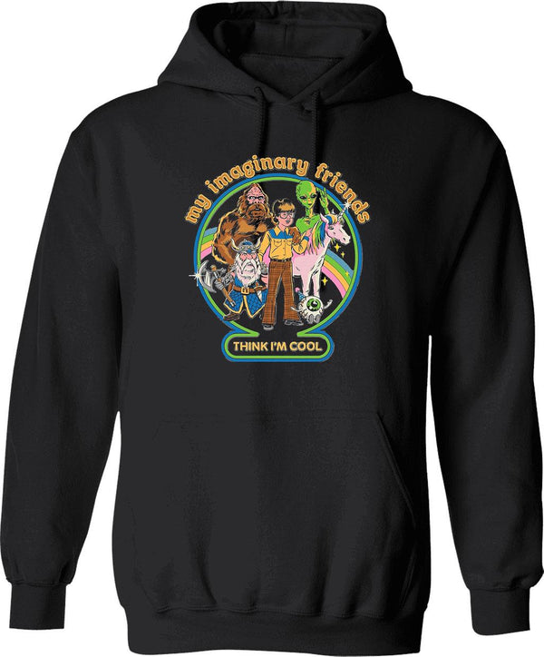 My Imaginary Friends Graphic Pullover Hoodie - Black