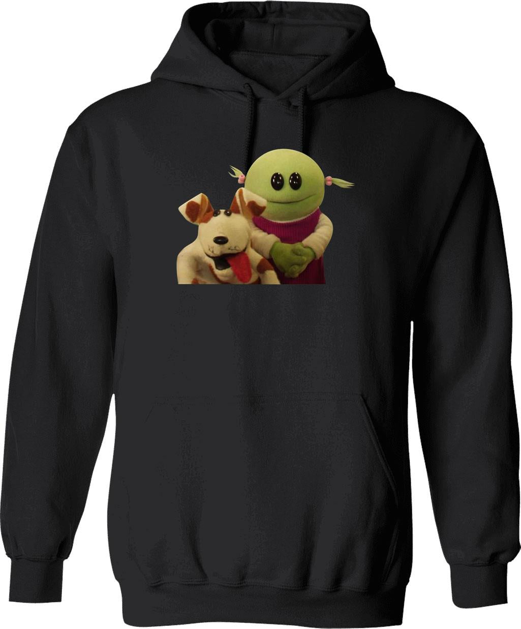 Nanalan Mona and Russer Graphic Pullover Hoodie - Black