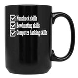 Napoleon Dynamite Skills Black Coffee Mug, Gift Coffee Mug