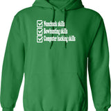 Napoleon Dynamite Skills Graphic Pullover Hoodie - Green