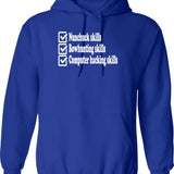 Napoleon Dynamite Skills Graphic Pullover Hoodie - Blue