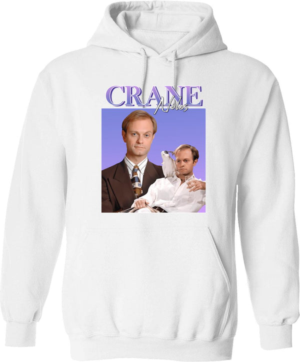 Niles Crane Graphic Pullover Hoodie - White