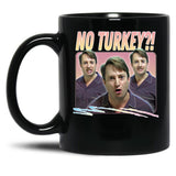 No Turkey Retro Peep Show Fan Art Black Coffee Mug, Gift Coffee Mug