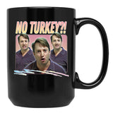 No Turkey Retro Peep Show Fan Art Black Coffee Mug, Gift Coffee Mug