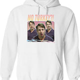 No Turkey Retro Peep Show Fan Art Graphic Pullover Hoodie - White