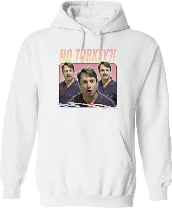 No Turkey Retro Peep Show Fan Art Graphic Pullover Hoodie - White
