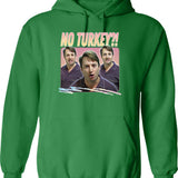No Turkey Retro Peep Show Fan Art Graphic Pullover Hoodie - Green