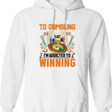 Nonebi Gambling Hoodie - Graphic Pullover Hoodie - White