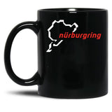 Nurburgring - Map Graphic Day Track Black Coffee Mug, Gift Coffee Mug