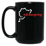 Nurburgring - Map Graphic Day Track Black Coffee Mug, Gift Coffee Mug - Black