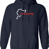 Nurburgring - Map Graphic Day Track Graphic Pullover Hoodie - Navy