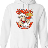Old Row Smokin Meats and Clappin Cheeks BBQ Graphic Pullover Hoodie - White