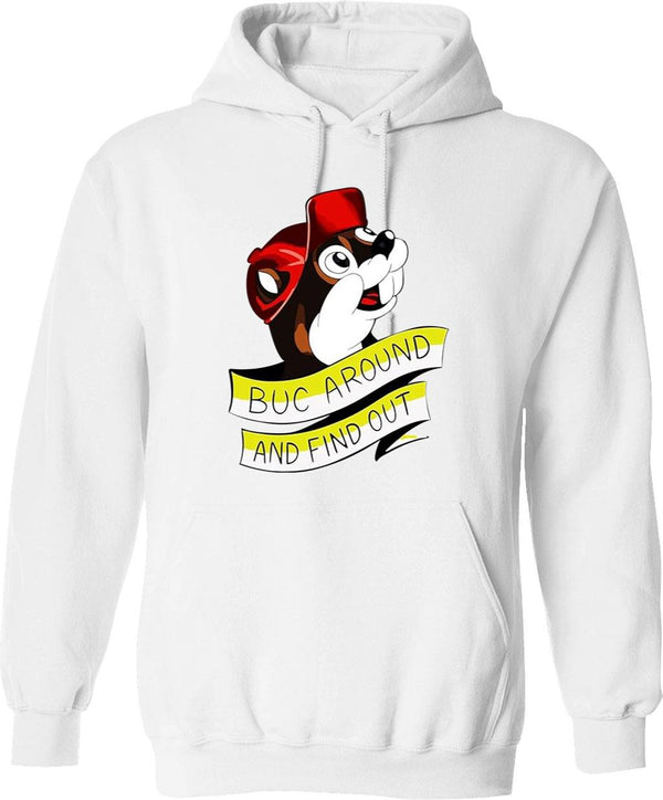 Otter BUC Around and Find Out Graphic Pullover Hoodie - White