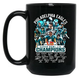 Philadelphia Eagles Super Bowl LIX 2025 Champions Black Coffee Mug, Gift Coffee Mug - Black