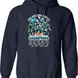 Philadelphia Eagles Super Bowl LIX 2025 Champions T-Hoodie Graphic Pullover Hoodie - Navy