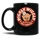 Piggly Wiggly Self Service Worn 4677 Black Coffee Mug, Gift Coffee Mug