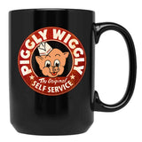 Piggly Wiggly Self Service Worn 4677 Black Coffee Mug, Gift Coffee Mug