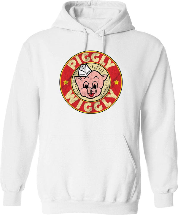 Piggly Wiggly Vintage Retro Graphic Pullover Hoodie - White
